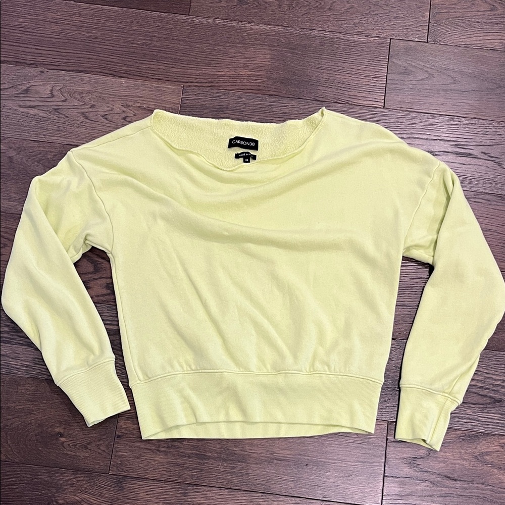 Carbon38 off shoulder neon Yellow Sweatshirt XS